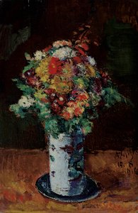 Buket blomster i rullekande på tallerken